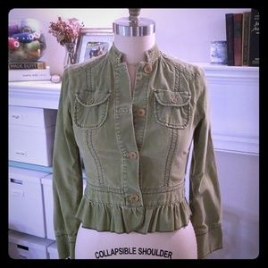 Louie spring green baby cord jacket size 4 6